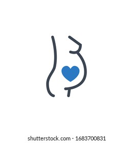 Pregnancy related vector glyph icon. Isolated on white background. Vector illustration.