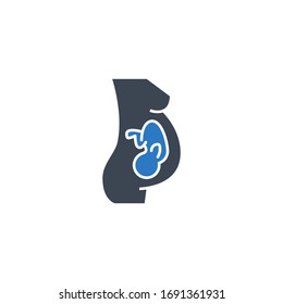 Pregnancy related vector glyph icon. Isolated on white background. Vector illustration.