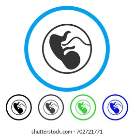 Pregnancy rounded icon. Vector illustration style is a flat iconic symbol inside a circle, black, grey, blue, green versions. Designed for web and software interfaces.