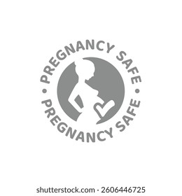Pregnancy safe vector label. Product suitable for pregnant women.
