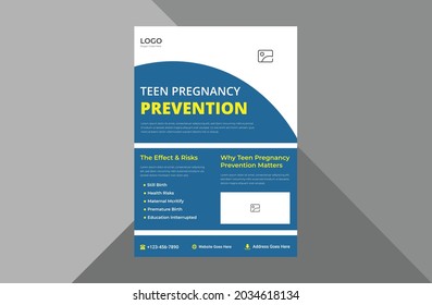 pregnancy school flyer design template. pregnancy education poster leaflet design. a4 template, brochure design, cover, flyer, poster, print-ready