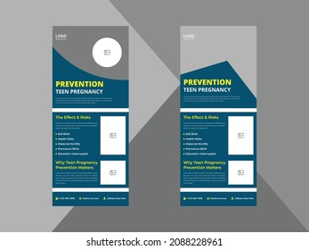 pregnancy school roll up banner design template. pregnancy education poster leaflet design. cover, roll up banner, poster, print-ready