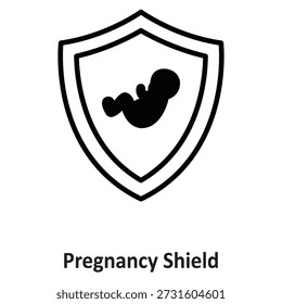 Pregnancy Shield Vector Icon which can easily modify or edit

