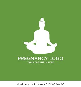 pregnancy silhouette yoga logo design template vector, health logo design template inspiration