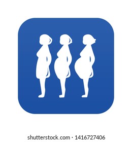 Pregnancy stage icon blue vector isolated on white background