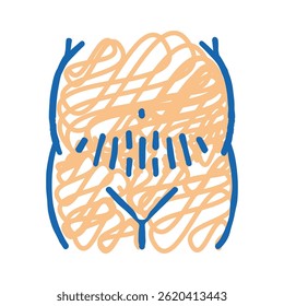 gestação estiramento marcas doodle ícone esboço vetor. gestação estiramento marcas sinal. isolado símbolo ilustração