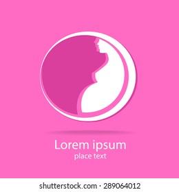 Pregnancy - template for design . Concept sign of motherhood.