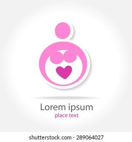 Pregnancy - template for design . Concept sign of motherhood.