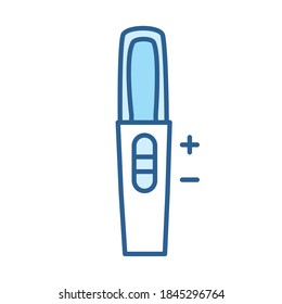 Schwangerschaftstest Hausanalyse Vektorgrafik Linie füllen blaues Symbol