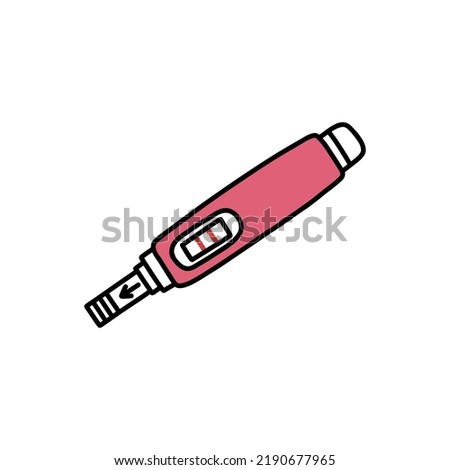 pregnancy test doodle icon, vector illustration