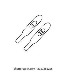 Pregnancy test flat icon. Positive and negative. Gynecology and obstetrics. Urine stick. 