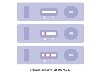 Pregnancy test. Flat style design element set. Suitable for clip art, stickers, flat design illustration, etc