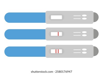 Pregnancy test. Flat style design element set. Suitable for clip art, stickers, flat design illustration, etc