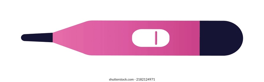 Pregnancy Test Icon. Device For Determining Pregnancy. One Strip. Ovulation, Fertilization Or Menstruation. Negative Result. Design Element For Print. Cartoon Contemporary Flat Vector Illustration