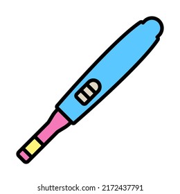 Symbol für Schwangerschaftstest. Bearbeitbare, fette Rahmenlinie mit Farbfülldesign. Vektorgrafik.