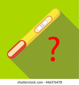 Pregnancy test icon in flat style with long shadow