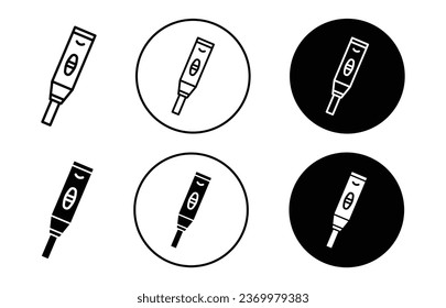 Pregnancy test icon. Home pregnancy test checking medical equipment symbol set. Positive or negative pregnancy testing strip kit vector sign. Woman urine test scale line logo. 