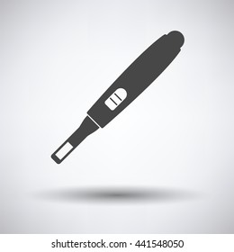 Pregnancy test icon on gray background, round shadow. Vector illustration.