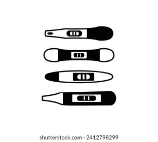 pregnancy test icon test positive and negative results vector design simple flat illustration collections sets