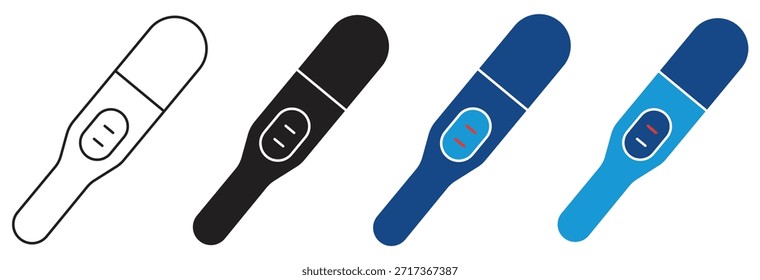 Ícone do teste de gravidez Definir coleção de estilos múltiplos. Ilustração vetorial.