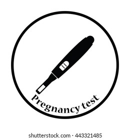 Pregnancy test icon. Thin circle design. Vector illustration.