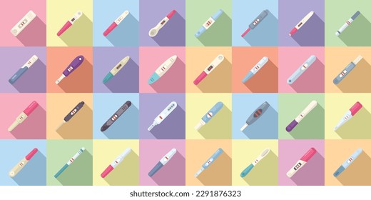 Pregnancy test icons set flat vector. Kit baby. Child birth