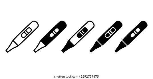 pregnancy test kit icon vector design black white color illustration set