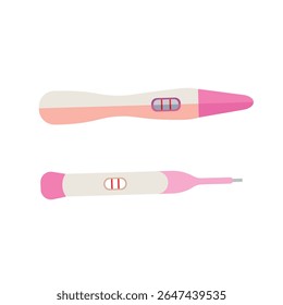 Pregnancy test kits in various designs, digital and traditional test devices, health and fertility checking tool icon