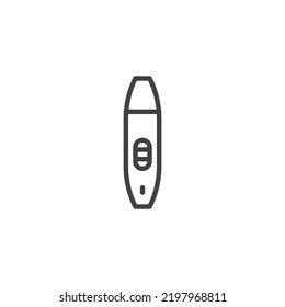 Symbol der Schwangerschaftstest-Linie. lineares Stilzeichen für mobiles Konzept und Webdesign. Ergebnis der Schwangerschaft Umriss Vektorsymbol. Symbol, Logo-Abbildung. Vektorgrafik