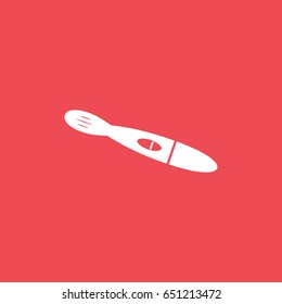 Pregnancy Test Negative Flat Icon On Red Background