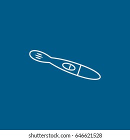 Pregnancy Test Negative Line Icon On Blue Background