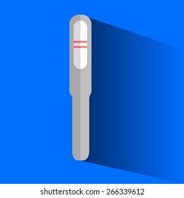 Pregnancy Test Pack At Blue Background  