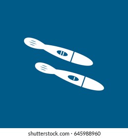 Pregnancy Test Positive Flat Icon On Blue Background