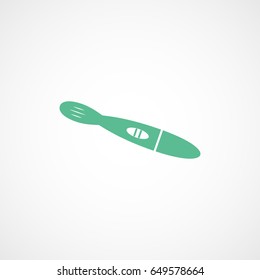 Pregnancy Test Positive Green Flat Icon On White Background