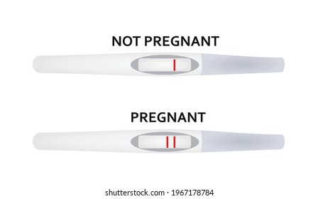 Pregnancy test positive and negative. vector
