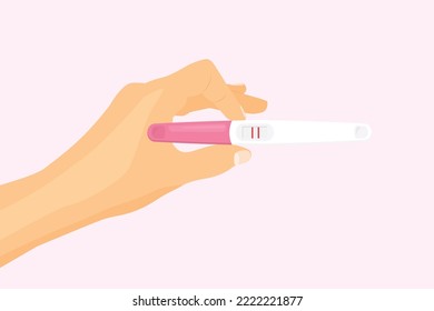 pregnancy test with positive result, trying to have a baby, infertility, IVF concept- vector illustration