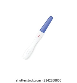 Pregnancy test in realistic vector illustration isolated on white background. Positive test result, two lines, pregnant. Medical pharmacy equipment for women, female health, fertility.