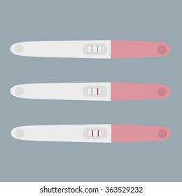 Pregnancy Test Set Cartoon Vector