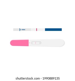 Pregnancy test set cartoon.Vector illustration isolated on white background.Eps 10.