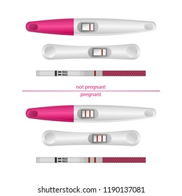 Pregnancy test set. Positive and negative pregnancy tests