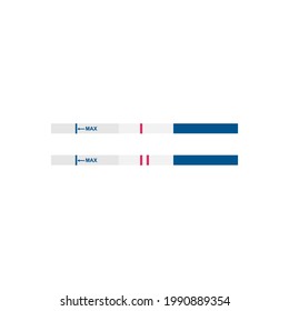 Pregnancy test set. Positive and negative pregnancy tests.Vector illustration isolated on white background.Eps 10.