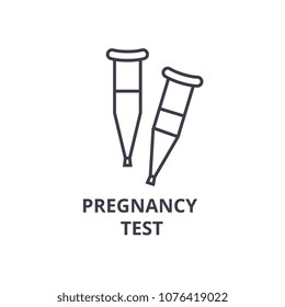 pregnancy test thin line icon, sign, symbol, illustation, linear concept, vector 
