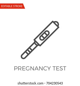Pregnancy Test Thin Line Vector Icon. Flat Icon Isolated on the White Background. Editable Stroke EPS file. Vector illustration.