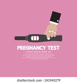 Pregnancy Test Tool In Hand With Positive Result Vector Illustration