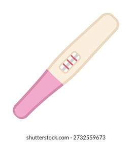 Pregnancy test with two red lines on white background icon