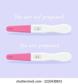 Pregnancy test. Two tests, you're pregnant and you're not pregnant. Baby expectation.