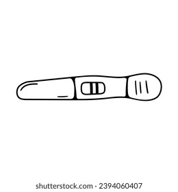 Pregnancy test vector icon in doodle style. Symbol in simple design. Cartoon object hand drawn isolated on white background.