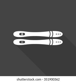pregnancy test vector icon with long shadow