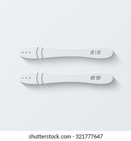 pregnancy test vector icon - paper illustration