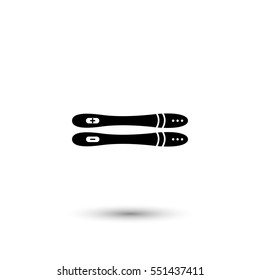 Pregnancy test vector icon with round  shadow
